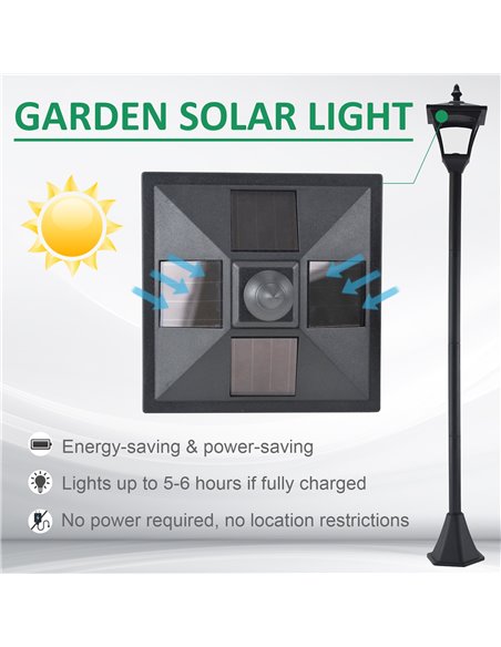 Outsunny Outdoor Solar Powered Post Lamp Sensor Dimmable LED Lantern Bollard Pathway 1.2M Tall - Black 842-107 - pic 66117 | FastDaddyshop