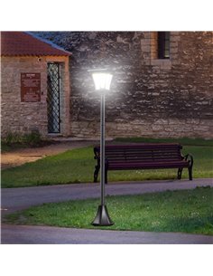 Outsunny Outdoor Solar Powered Post Lamp Sensor Dimmable LED Lantern Bollard Pathway 1.6M Tall - Black 842-108 2