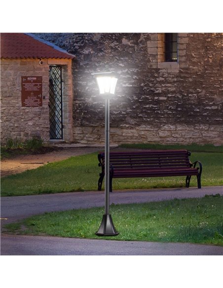 Outsunny Outdoor Solar Powered Post Lamp Sensor Dimmable LED Lantern Bollard Pathway 1.6M Tall - Black 842-108 - pic 66122 | FastDaddyshop