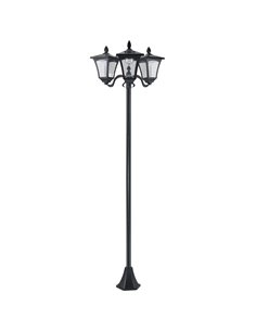 Outsunny 3-Solar Powered Lamp Post, IP44, 51.5Lx47Wx182.5H cm-Black 842-109