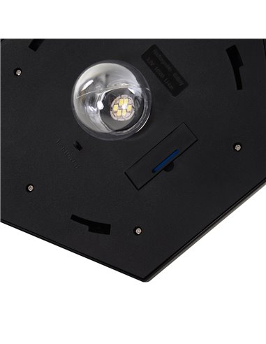 Outsunny 1.77m Tall Free-Standing ABS Garden Solar LED Lamp Post Black B30-006