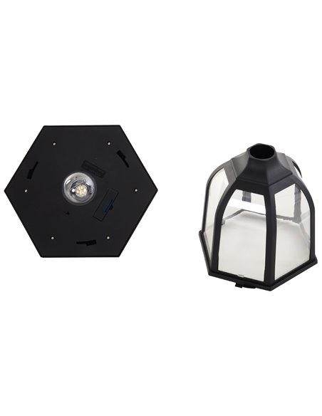 Outsunny 1.77m Tall Free-Standing ABS Garden Solar LED Lamp Post Black B30-006 - pic 66147 | FastDaddyshop