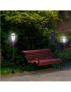 Outsunny Solar Powered LED Garden Lamp Post, 2 PCS Lantern for Patio Pathway, Water-Resistant, Auto Switch, Black B30-005 2