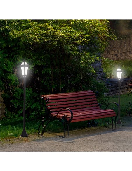 Outsunny Solar Powered LED Garden Lamp Post, 2 PCS Lantern for Patio Pathway, Water-Resistant, Auto Switch, Black B30-005 - pic 66149 | FastDaddyshop