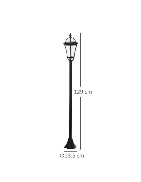 Outsunny Solar Powered LED Garden Lamp Post, 2 PCS Lantern for Patio Pathway, Water-Resistant, Auto Switch, Black B30-005 - pic 66150 | FastDaddyshop