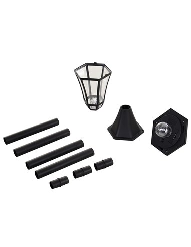 Outsunny Solar Powered LED Garden Lamp Post, 2 PCS Lantern for Patio Pathway, Water-Resistant, Auto Switch, Black B30-005