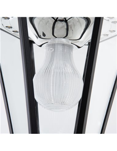 Outsunny 1.9M Garden Lamp Post Light, IP44 Outdoor LED Solar Powered Lantern Lamp with Aluminium Frame for Patio, Pathway and Wa