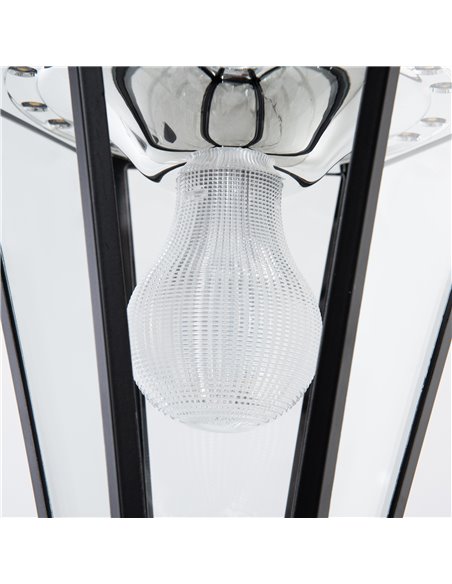 Outsunny 1.9M Garden Lamp Post Light, IP44 Outdoor LED Solar Powered Lantern Lamp with Aluminium Frame for Patio, Pathway and Wa - pic 66173 | FastDaddyshop