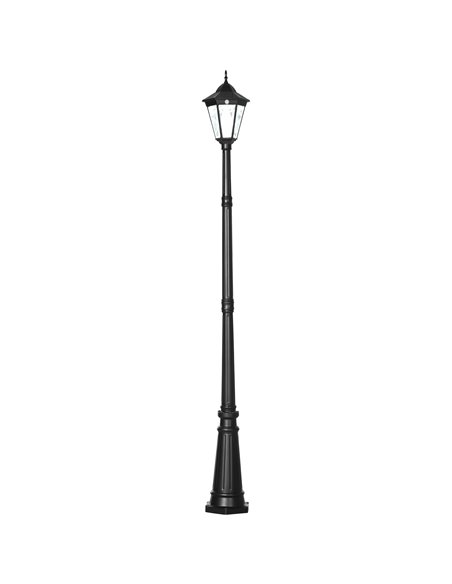 Outsunny Garden Lamp Post Light 2.4 m, LED Solar Powered with Aluminium Frame, PIR Motion Sensor, Black B30-029V00BK - pic 66175 | FastDaddyshop