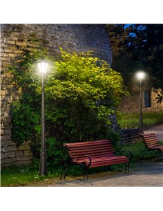 Outsunny Garden Lamp Post Light 2.4 m, LED Solar Powered with Aluminium Frame, PIR Motion Sensor, Black B30-029V00BK 2