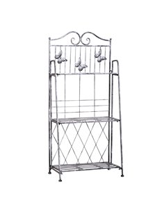 Outsunny Indoor Outdoor Freestanding 3-Tier Garden Plant Stand, Silver Grey 845-220