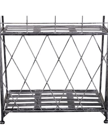 Outsunny Indoor Outdoor Freestanding 3-Tier Garden Plant Stand Metal Flower Display Rack for Potted Plants Balcony Decor 44L x 2