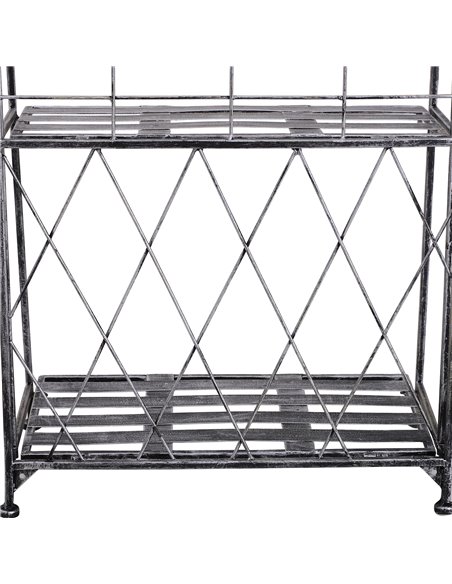 Outsunny Indoor Outdoor Freestanding 3-Tier Garden Plant Stand Metal Flower Display Rack for Potted Plants Balcony Decor 44L x 2 - pic 66235 | FastDaddyshop