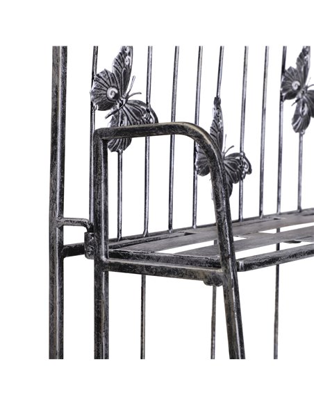 Outsunny Indoor Outdoor Freestanding 3-Tier Garden Plant Stand Metal Flower Display Rack for Potted Plants Balcony Decor 44L x 2 - pic 66237 | FastDaddyshop