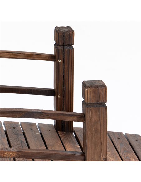 Outsunny Wooden Garden Bridge Lawn Decor Stained Finish Arc Outdoor Pond Walkway w/ Railings 844-132 - pic 66254 | FastDaddyshop