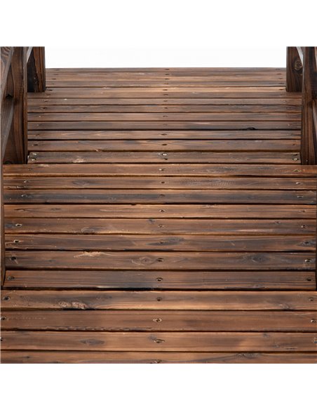 Outsunny Wooden Garden Bridge Lawn Decor Stained Finish Arc Outdoor Pond Walkway w/ Railings 844-132 - pic 66255 | FastDaddyshop