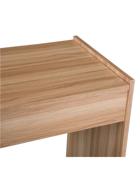HOMCOM Dressing Table Set Padded Stool Dresser with Flip-up Mirror Multi-purpose - Wood Grain - pic 6630 | FastDaddyshop