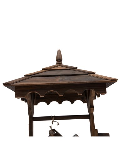 Outsunny Fir Wood Outdoor Garden Decor Wishing Well Waterfall 844-273V70