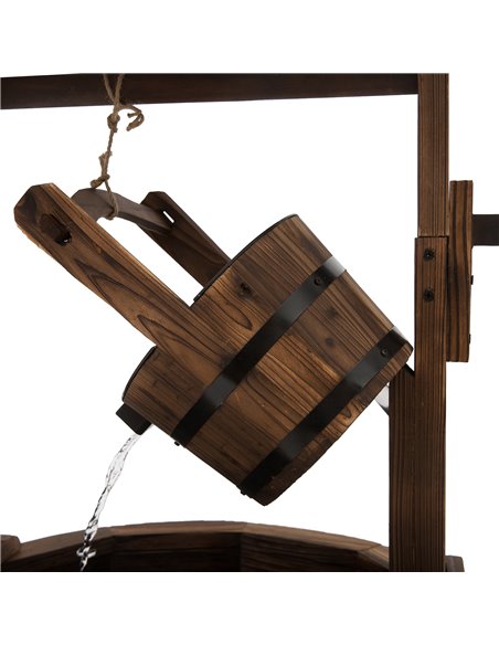 Outsunny Fir Wood Outdoor Garden Decor Wishing Well Waterfall 844-273V70 - pic 66308 | FastDaddyshop