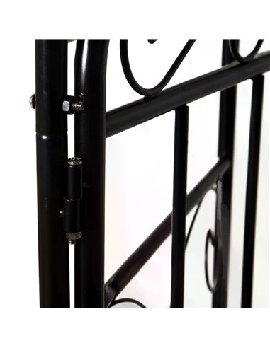 Outsunny Garden Decorative Metal Arch with Gate Outdoor Patio Trellis Arbor for Climbing Plant Archway Antique Black - 108L x 45