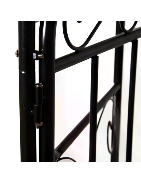 Outsunny Garden Decorative Metal Arch with Gate Outdoor Patio Trellis Arbor for Climbing Plant Archway Antique Black - 108L x 45 - pic 66316 | FastDaddyshop