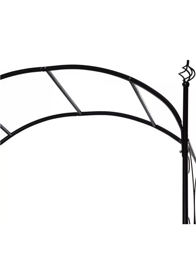 Outsunny Garden Decorative Metal Arch with Gate Outdoor Patio Trellis Arbor for Climbing Plant Archway Antique Black - 108L x 45