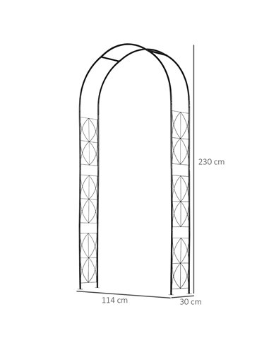 Outsunny Vintage Style Steel Garden Patio Outdoor Arbor & Trellis Arch Support For Vines & Climbing Plants Decoration - Black 2.
