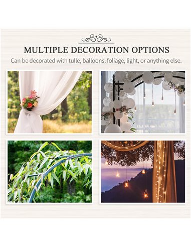 Outsunny Vintage Style Steel Garden Patio Outdoor Arbor & Trellis Arch Support For Vines & Climbing Plants Decoration - Black 2.
