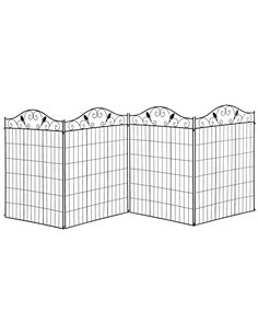 Outsunny Garden Decorative Fence 4 Panels, Black 844-367