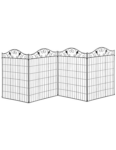 Outsunny Garden Decorative Fence 4 Panels, Black 844-367 - pic 66346 | FastDaddyshop