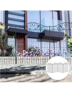Outsunny Garden Decorative Fence 4 Panels, Black 844-367 2