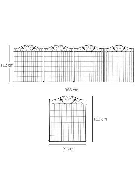 Outsunny Garden Decorative Fence 4 Panels 44in x 12ft Metal Wire Landscape Border Edging 844-367 - pic 66348 | FastDaddyshop