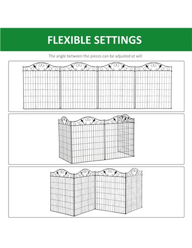 Outsunny Garden Decorative Fence 4 Panels 44in x 12ft Metal Wire Landscape Border Edging 844-367