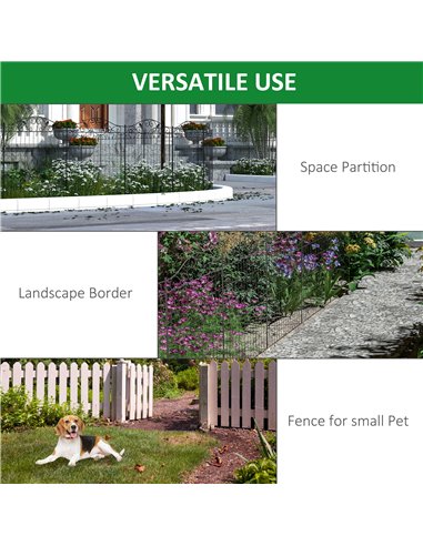 Outsunny Garden Decorative Fence 4 Panels 44in x 12ft Metal Wire Landscape Border Edging 844-367