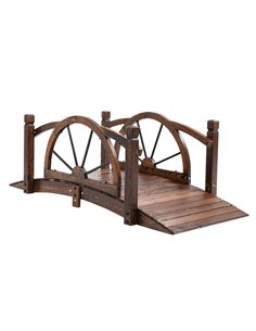 Outsunny Wooden Garden Bridge Decorative Arc, Carbonized 844-444