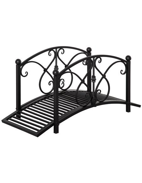 Outsunny Classic Metal Garden Bridge with Safety Railings Arc, Black 844-452BK - pic 66364 | FastDaddyshop