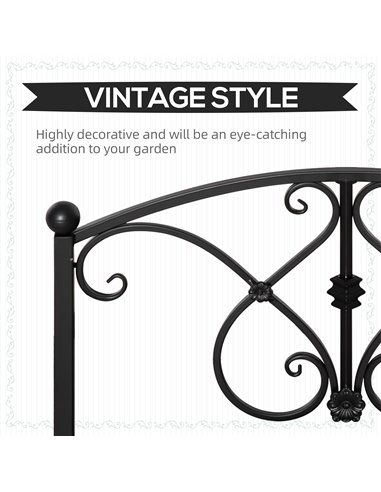 Outsunny 102L x 48W x 49H Classic Metal Garden Bridge with Safety Railings Arc Footbridge Decorative Pond  for Backyard Creek St