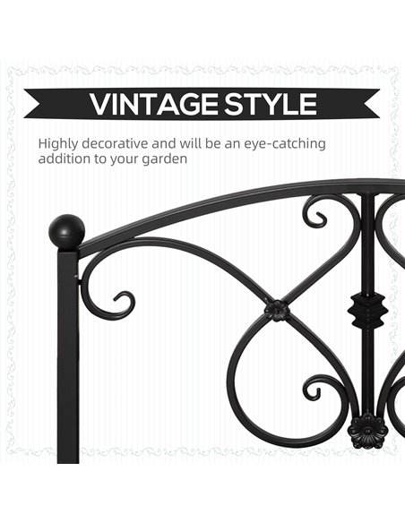 Outsunny 102L x 48W x 49H Classic Metal Garden Bridge with Safety Railings Arc Footbridge Decorative Pond  for Backyard Creek St - pic 66367 | FastDaddyshop