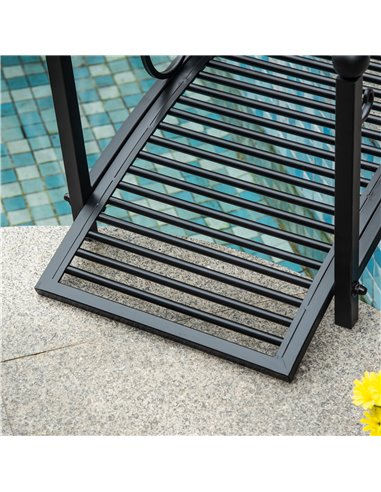 Outsunny 102L x 48W x 49H Classic Metal Garden Bridge with Safety Railings Arc Footbridge Decorative Pond  for Backyard Creek St