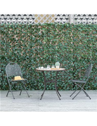 Outsunny 4 Pieces Expanding Trellis Fence, 2m x 1m Artificial Plant Fence, Decorative Trellis Garden Telescopic Hedge Privacy Sc