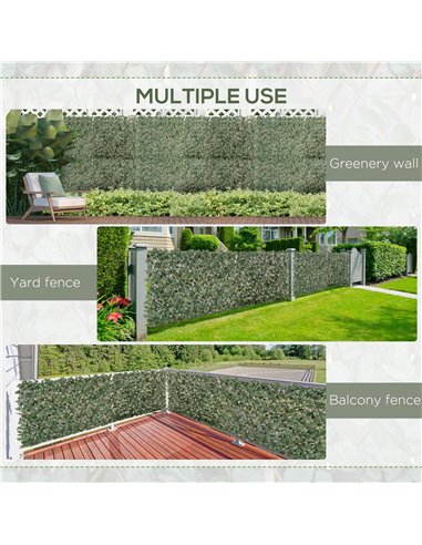 Outsunny 4 Pieces Expanding Trellis Fence, 2m x 1m Artificial Plant Fence, Decorative Trellis Garden Telescopic Hedge Privacy Sc