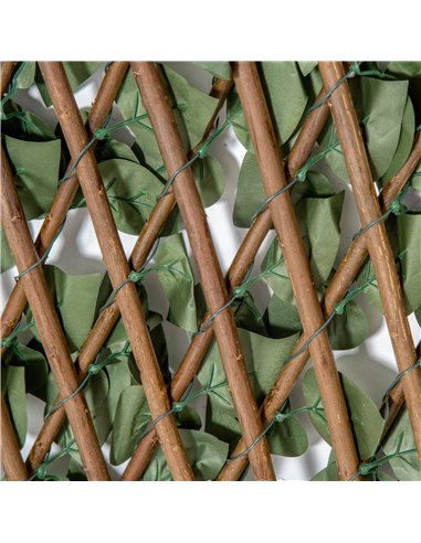 Outsunny 4 Pieces Expanding Trellis Fence, 2m x 1m Artificial Plant Fence, Decorative Trellis Garden Telescopic Hedge Privacy Sc