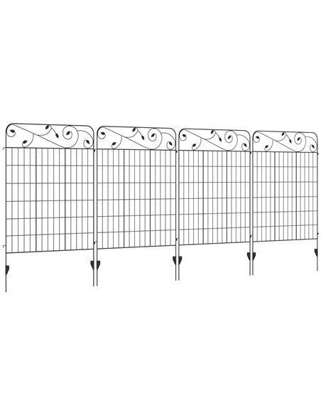 Outsunny 4PCs Outdoor Garden Decorative Fence Panels, Black 844-615V00BK - pic 66391 | FastDaddyshop