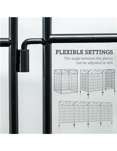 Outsunny 4PCs 43in x 11.5ft Decorative Fence Panels, Outdoor Garden Fencing, Rustproof Metal Wire Landscape Edging Animal Barrie - pic 66395 | FastDaddyshop