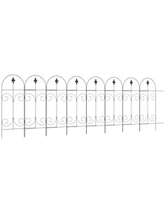 Outsunny 8PCs Decorative Garden Fencing, Black 844-614V00BK
