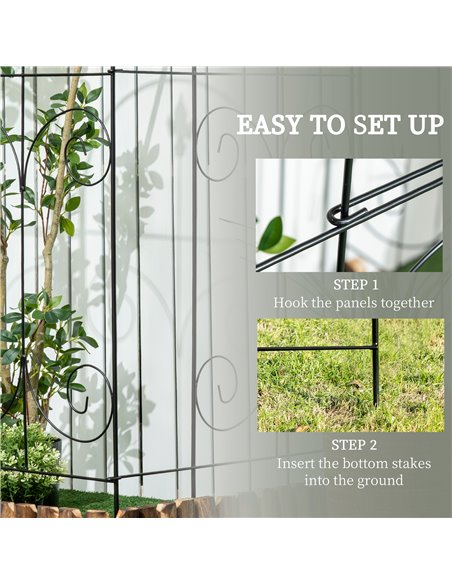 Outsunny 8PCs Decorative Garden Fencing, Rustproof Metal Wire Picket Fence Panels, Landscape Flower Bed Border Edging, Black 844 - pic 66403 | FastDaddyshop