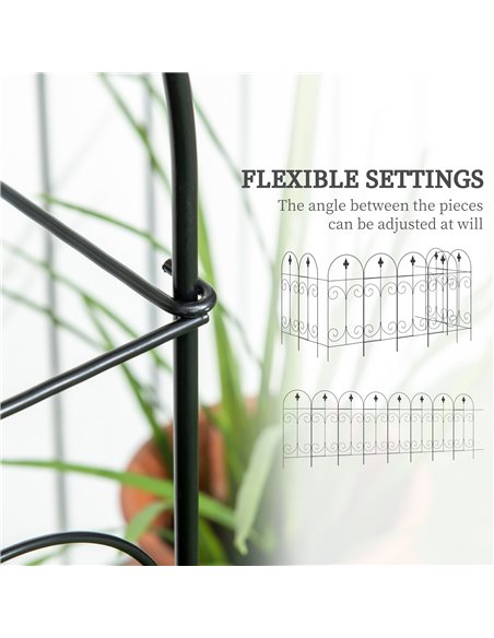 Outsunny 8PCs Decorative Garden Fencing, Rustproof Metal Wire Picket Fence Panels, Landscape Flower Bed Border Edging, Black 844 - pic 66404 | FastDaddyshop