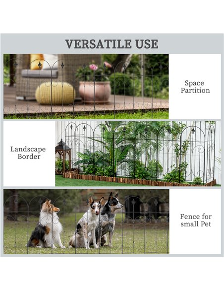 Outsunny 8PCs Decorative Garden Fencing, Rustproof Metal Wire Picket Fence Panels, Landscape Flower Bed Border Edging, Black 844 - pic 66405 | FastDaddyshop