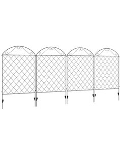 Outsunny 4PCs Outdoor Decorative Fence Panels, Black 844-613V00BK
