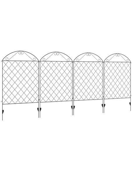 Outsunny 4PCs Outdoor Decorative Fence Panels, Black 844-613V00BK - pic 66409 | FastDaddyshop